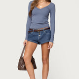 Moreen Ribbed Long Sleeve T Shirt