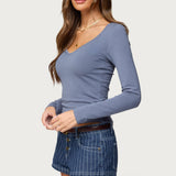 Moreen Ribbed Long Sleeve T Shirt