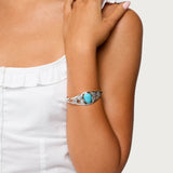 Vintage Stone & Flower Cuff Bracelet