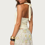 Kez Belted Knit Halter Top