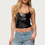 Vikki Vinyl Halter Top