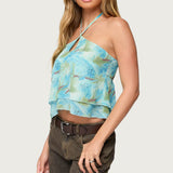 Dragon Lily Layered Chiffon Halter Top