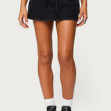 Ziggie Tie Front Denim Mini Skort