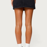 Ziggie Tie Front Denim Mini Skort