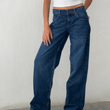 Low Rise Parallel Jeans in Mid Blue Used