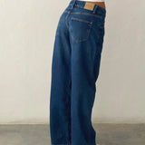 Low Rise Parallel Jeans in Mid Blue Used