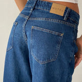 Low Rise Parallel Jeans in Mid Blue Used