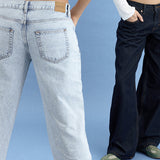 Low Rise Parallel Jeans in 80s Light Blue Wash