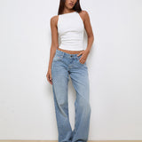 Low Rise Parallel Jeans In Bright Blue Used