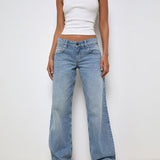 Low Rise Parallel Jeans In Bright Blue Used