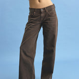 Low Rise Parallel Jeans in Dark Chocolate