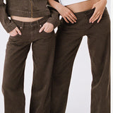 Low Rise Parallel Jeans in Dark Chocolate
