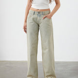 Low Rise Parallel Jeans in Desert Sand Wash