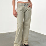 Low Rise Parallel Jeans in Desert Sand Wash