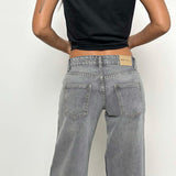 Low Rise Parallel Jeans in Grey Wash