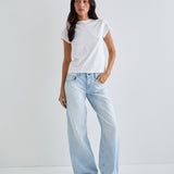 Low Rise Parallel Jeans in Icy Blue
