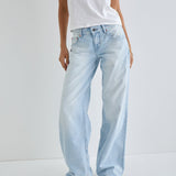 Low Rise Parallel Jeans in Icy Blue