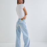 Low Rise Parallel Jeans in Icy Blue