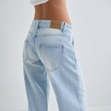 Low Rise Parallel Jeans in Icy Blue