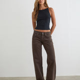 Low Rise Parallel Jeans in Dark Chocolate
