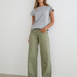 Low Rise Parallel Jeans in Fern Green