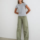 Low Rise Parallel Jeans in Fern Green