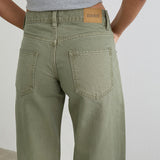 Low Rise Parallel Jeans in Fern Green