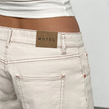 Low Rise Parallel Jeans in Off White