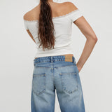Low Rise Parallel Jeans in Powder Blue