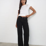 Low Rise Parallel Jeans in Rinse Black