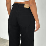 Low Rise Parallel Jeans in Rinse Black