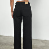 Low Rise Parallel Jeans in Rinse Black