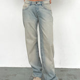 Low Rise Parallel Jeans in Sand Bleach Extreme