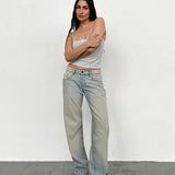 Low Rise Parallel Jeans in Sand Bleach Extreme