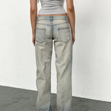 Low Rise Parallel Jeans in Sand Bleach Extreme