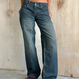 Low Rise Parallel Jeans in Vintage Green Used