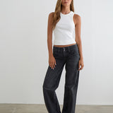 Low Rise Relaxed Cargo Jeans in Vintage Black
