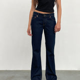 Rigid Low Rise Flare Jeans In Indigo