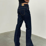 Rigid Low Rise Flare Jeans In Indigo