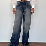Roomy Extra Wide Low Rise Jeans in Amber Wash