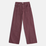 Low Rise Roomy Jeans in Burgundy