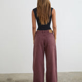 Low Rise Roomy Jeans in Burgundy