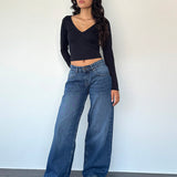 Roomy Extra Wide Low Rise Jean in College Blue
