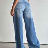Roomy Extra Wide Low Rise Jeans in Marine Blue Wash
