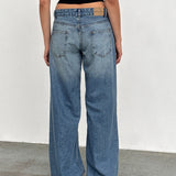 Roomy Extra Wide Low Rise Jeans in Powder Blue