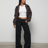 Low Rise Roomy Jeans in Rinse Black