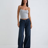 Low Rise Roomy Jeans in Smokey Blue
