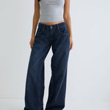 Low Rise Roomy Jeans in Smokey Blue