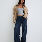 Low Rise Roomy Jeans in Smokey Blue