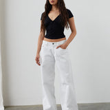 Low Rise Roomy Jeans in True White